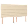 Image de vidaXL Tête de Lit Meubles de Chambre à Coucher Accessoires de Lit Simple Têtes de Cadre de Lit Intérieur Crème 180x5x118/128 cm Tissu