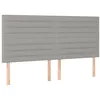 Image de vidaXL Tête de Lit Meubles de Chambre à Coucher Accessoires de Lit Simple Têtes de Cadre de Lit Intérieur Gris Clair 200x5x118/128 cm Tissu