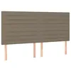 Image de vidaXL Tête de Lit Meubles de Chambre à Coucher Accessoires de Lit Simple Têtes de Cadre de Lit Intérieur Taupe 200x5x118/128 cm Tissu