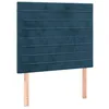 Image de vidaXL Tête de Lit Meubles de Chambre à Coucher Accessoires de Lit Simple Têtes de Cadre de Lit Intérieur Bleu Foncé 90x5x118/128 cm Velours