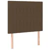 Image de vidaXL Tête de Lit Meubles de Chambre à Coucher Accessoires de Lit Simple Têtes de Cadre de Lit Intérieur Marron Foncé 100x5x118/128 cm Tissu