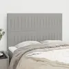 Image de vidaXL Tête de lit Gris clair 144 x 5 x 118/128 cm Tissu