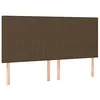 Image de vidaXL Tête de Lit Meubles de Chambre à Coucher Accessoires de Lit Simple Têtes de Cadre de Lit Intérieur Marron Foncé 180x5x118/128 cm Tissu