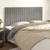 Image de vidaXL Tête de lit Gris clair 160x5x118/128 cm Velours
