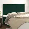 Image de vidaXL Tête de lit Vert foncé 200x5x118/128 cm Velours