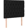 Image de vidaXL Tête de Lit Meubles de Chambre à Coucher Accessoires de Lit Simple Têtes de Cadre de Lit Intérieur Noir 90x7x118/128 cm Tissu