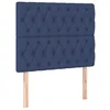 Image de vidaXL Tête de Lit Meubles de Chambre à Coucher Accessoires de Lit Simple Têtes de Cadre de Lit Intérieur Bleu 100x7x118/128 cm Tissu
