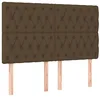 Image de vidaXL Tête de Lit Meubles de Chambre à Coucher Accessoires de Lit Simple Têtes de Cadre de Lit Intérieur Marron Foncé 144x7x118/128 cm Tissu