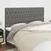 Image de vidaXL Tête de lit Gris foncé 200 x 7 x 118/128 cm Tissu