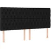 Image de vidaXL Tête de Lit Meubles de Chambre à Coucher Accessoires de Lit Simple Têtes de Cadre de Lit Intérieur Noir 200x7x118/128 cm Tissu