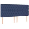 Image de vidaXL Tête de Lit Meubles de Chambre à Coucher Accessoires de Lit Simple Têtes de Cadre de Lit Intérieur Bleu 200x7x118/128 cm Tissu