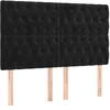Image de vidaXL 4 x Têtes de Lit Meubles de Chambre à Coucher Accessoires de Lit Simple Têtes de Cadre de Lit Intérieur Noir 80x7x78/88 cm Velours