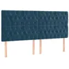Image de vidaXL Tête de Lit Meubles de Chambre à Coucher Accessoires de Lit Simple Têtes de Cadre de Lit Intérieur Bleu Foncé 180x7x118/128 cm Velours