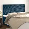 Image de vidaXL Tête de lit Bleu foncé 200 x 7 x 118/128 cm Velours