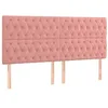 Image de vidaXL 4 x Têtes de Lit Meubles de Chambre à Coucher Accessoires de Lit Simple Têtes de Cadre de Lit Intérieur Rose 100x7x78/88 cm Velours