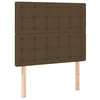 Image de vidaXL Tête de Lit Meubles de Chambre à Coucher Accessoires de Lit Simple Têtes de Cadre de Lit Intérieur Marron Foncé 80x5x118/128 cm Tissu