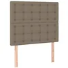 Image de vidaXL Tête de Lit Meubles de Chambre à Coucher Accessoires de Lit Simple Têtes de Cadre de Lit Intérieur Taupe 80x5x118/128 cm Tissu