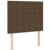 Image de vidaXL Tête de Lit Meubles de Chambre à Coucher Accessoires de Lit Simple Têtes de Cadre de Lit Intérieur Marron Foncé 90x5x118/128 cm Tissu