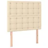 Image de vidaXL Tête de Lit Meubles de Chambre à Coucher Accessoires de Lit Simple Têtes de Cadre de Lit Intérieur Crème 90x5x118/128 cm Tissu