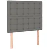 Image de vidaXL Tête de Lit Meubles de Chambre à Coucher Accessoires de Lit Simple Têtes de Cadre de Lit Intérieur Gris Foncé 100x5x118/128 cm Tissu