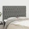 Image de vidaXL Tête de lit Gris foncé 144 x 5 x 118/128 cm Tissu