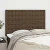 Image de vidaXL Tête de lit Marron foncé 144 x 5 x 118/128 cm Tissu