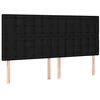 Image de vidaXL Tête de Lit Meubles de Chambre à Coucher Accessoires de Lit Simple Têtes de Cadre de Lit Intérieur Noir 160x5x118/128 cm Tissu