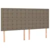Image de vidaXL Tête de Lit Meubles de Chambre à Coucher Accessoires de Lit Simple Têtes de Cadre de Lit Intérieur Taupe 160x5x118/128 cm Tissu