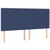 Image de vidaXL Tête de Lit Meubles de Chambre à Coucher Accessoires de Lit Simple Têtes de Cadre de Lit Intérieur Bleu 180x5x118/128 cm Tissu