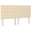 Image de vidaXL Tête de Lit Meubles de Chambre à Coucher Accessoires de Lit Simple Têtes de Cadre de Lit Intérieur Crème 200x5x118/128 cm Tissu