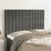 Image de vidaXL Tête de lit Gris foncé 144 x 5 x 118/128 cm Velours