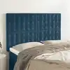Image de vidaXL Tête de lit Bleu foncé 144 x 5 x 118/128 cm Velours