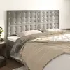 Image de vidaXL Tête de lit Gris clair 200x5x118/128 cm Velours