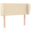 Image de vidaXL Tête de Lit avec Oreilles Meuble de Chambre à Coucher Accessoire de Lit Simple Tête de Cadre de Lit Intérieur Crème 93x23x78/88 cm Tissu