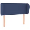 Image de vidaXL Tête de Lit avec Oreilles Meuble de Chambre à Coucher Accessoire de Lit Simple Tête de Cadre de Lit Intérieur Bleu 93x23x78/88 cm Tissu