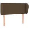 Image de vidaXL Tête de Lit avec Oreilles Meuble de Chambre à Coucher Accessoire de Lit Simple Tête de Cadre de Lit Marron Foncé 103x23x78/88 cm Tissu