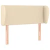 Image de vidaXL Tête de Lit avec Oreilles Meuble de Chambre à Coucher Accessoire de Lit Simple Tête de Cadre de Lit Intérieur Crème 103x23x78/88 cm Tissu