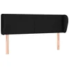 Image de vidaXL Tête de Lit avec Oreilles Meuble de Chambre à Coucher Accessoire de Lit Double Tête de Cadre de Lit Intérieur Noir 147x23x78/88 cm Tissu