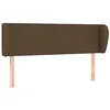 Image de vidaXL Tête de Lit avec Oreilles Meuble de Chambre à Coucher Accessoire de Lit Double Tête de Cadre de Lit Marron Foncé 147x23x78/88 cm Tissu