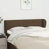 Image de vidaXL Tête de lit avec oreilles Marron foncé 147x23x78/88 cm Tissu