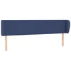 Image de vidaXL Tête de Lit avec Oreilles Meuble de Chambre à Coucher Accessoire de Lit Double Tête de Cadre de Lit Intérieur Bleu 163x23x78/88 cm Tissu
