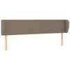 Image de vidaXL Tête de Lit avec Oreilles Meuble de Chambre à Coucher Accessoire de Lit Double Tête de Cadre de Lit Intérieur Taupe 183x23x78/88 cm Tissu
