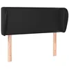 Image de vidaXL Tête de Lit avec Oreilles Meuble de Chambre à Coucher Accessoire de Lit Simple Tête de Cadre de Lit Noir 93x23x78/88 cm Similicuir