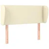Image de vidaXL Tête de Lit avec Oreilles Meuble de Chambre à Coucher Accessoire de Lit Simple Tête de Cadre de Lit Crème 103x23x78/88 cm Similicuir