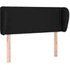 Image de vidaXL Tête de Lit avec Oreilles Meuble de Chambre à Coucher Accessoire de Lit Simple Tête de Cadre de Lit Intérieur Noir 103x23x78/88 cm Tissu