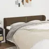 Image de vidaXL Tête de lit avec oreilles Marron foncé 183x23x78/88 cm Tissu