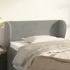 Image de vidaXL Tête de lit avec oreilles Gris clair 93x23x78/88 cm Velours