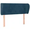 Image de vidaXL Tête de Lit avec Oreilles Meuble de Chambre à Coucher Accessoire de Lit Simple Tête de Cadre de Lit Bleu Foncé 103x23x78/88 cm Velours