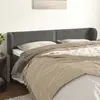 Image de vidaXL Tête de lit avec oreilles Gris foncé 163x23x78/88 cm Velours