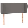 Image de vidaXL Tête de Lit avec Oreilles Meuble de Chambre à Coucher Accessoire de Lit Simple Tête de Cadre de Lit Intérieur Gris 103x23x78/88 cm Similicuir
